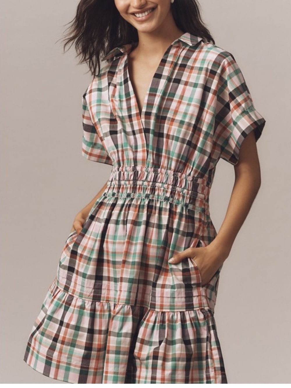 Anthropologie Somerset Plaid Dress Size Large